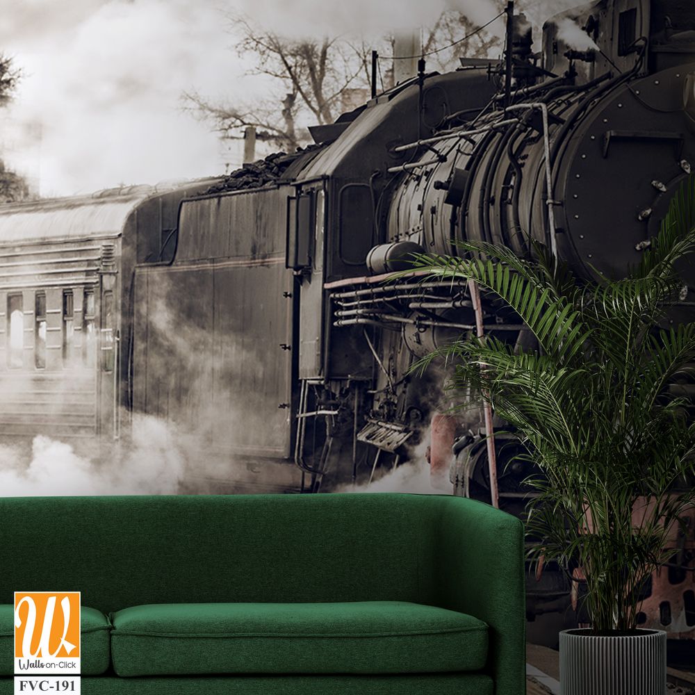 Vintage steam train with billowing smoke Wallpaper [WP-FVC-191]