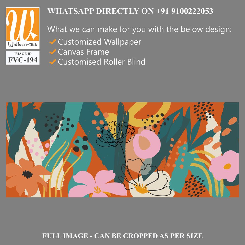 Abstract floral pattern with hand-drawn shapes Wallpaper [WP-FVC-194]