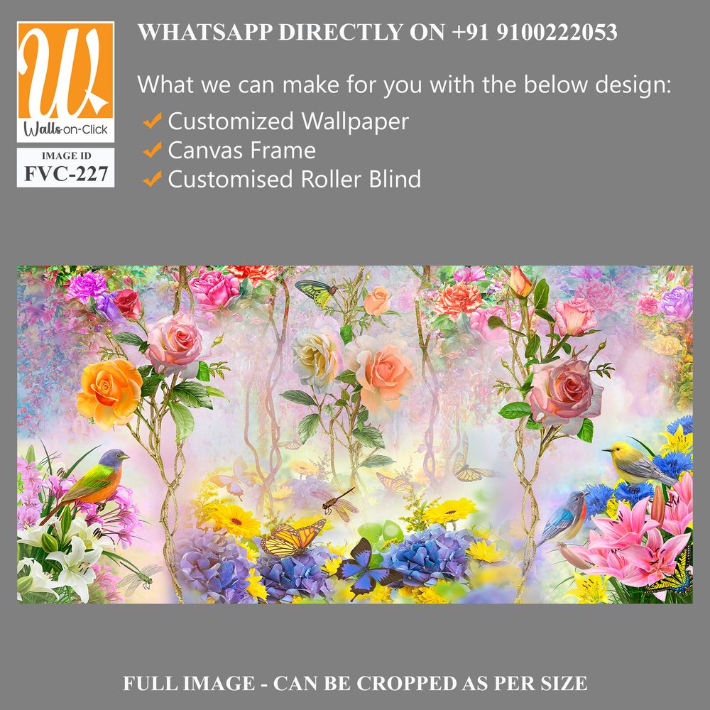 3D wallpaper, beautiful, colorful roses and flowers [WP-FVC-227]