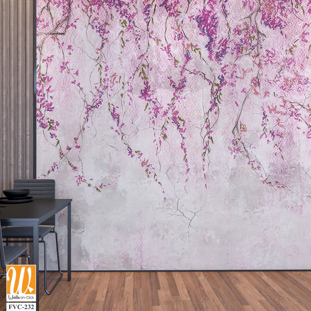 Wall mural with hanging wisteria Wallpaper [WP-FVC-232]