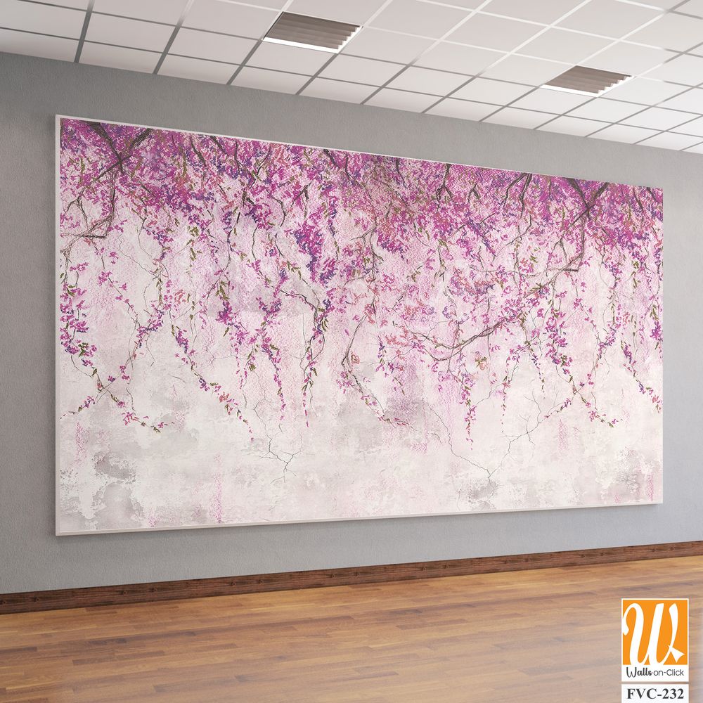 Wall mural with hanging wisteria Wallpaper [WP-FVC-232]