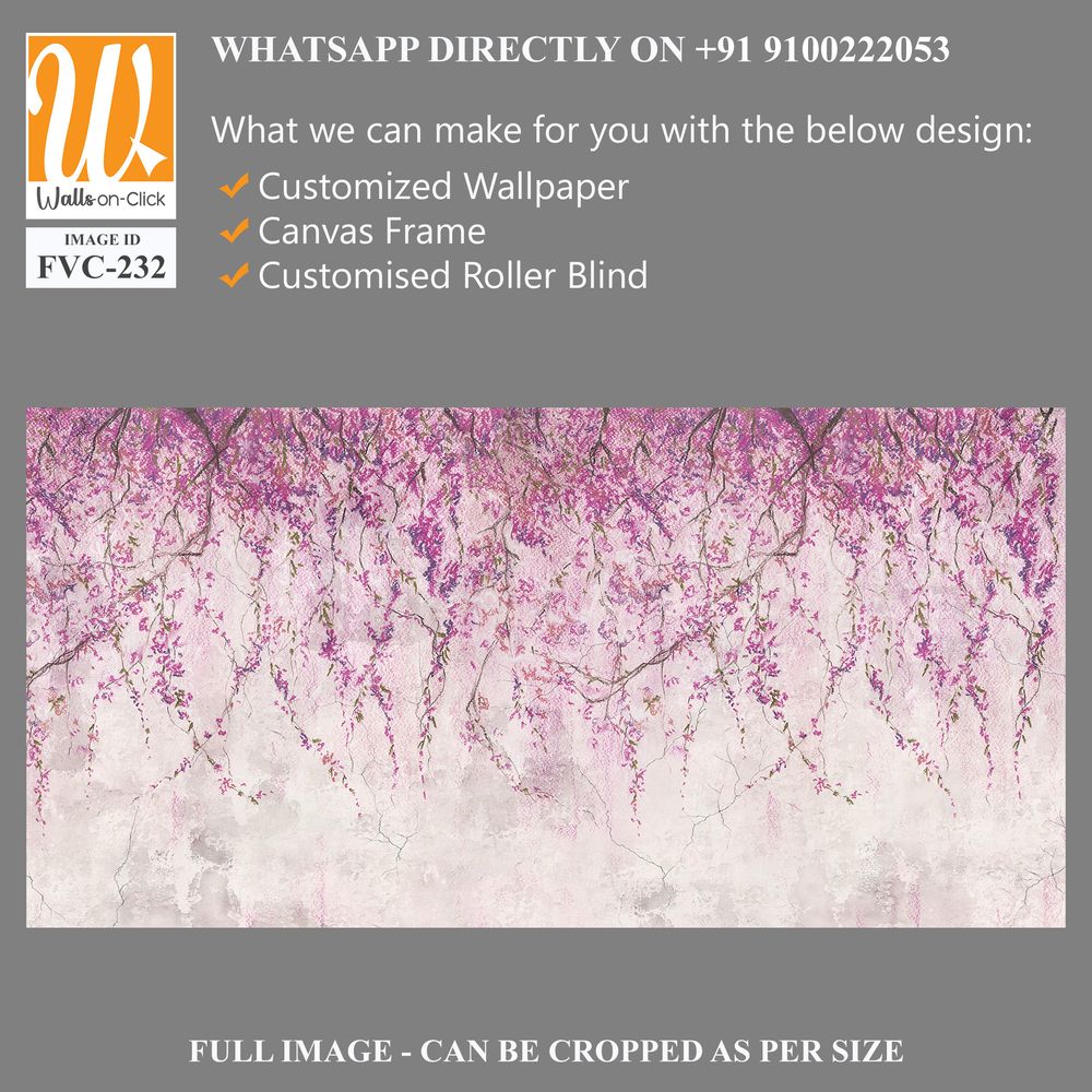 Wall mural with hanging wisteria Wallpaper [WP-FVC-232]