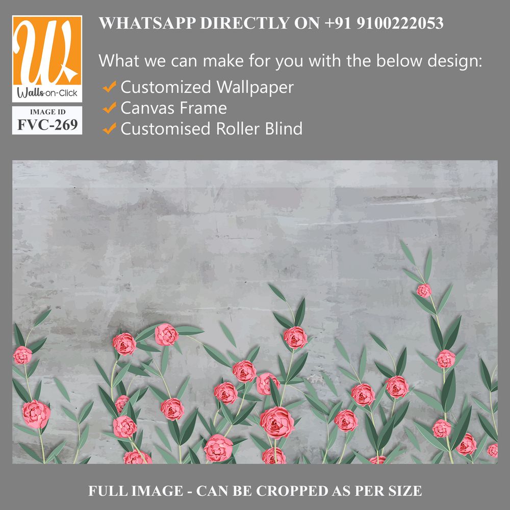 Cute, pastel-colored peonies and greenery Wallpaper [WP-FVC-269]