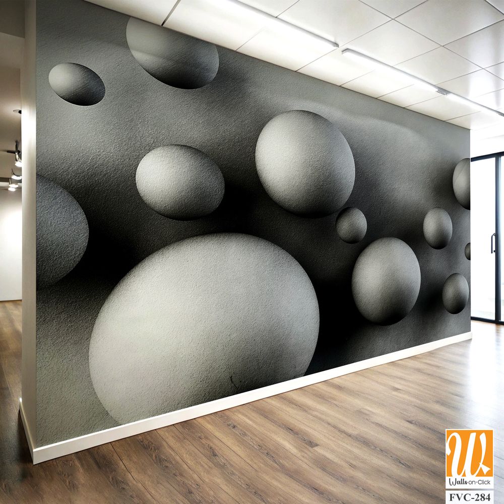 Abstract scattered grey spheres Wallpaper [WP-FVC-284]