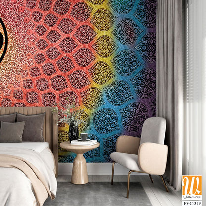 Om symbol surrounded by a mandala pattern Wallpaper [WP-FVC-349]