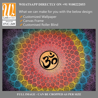 Om symbol surrounded by a mandala pattern Wallpaper [WP-FVC-349]