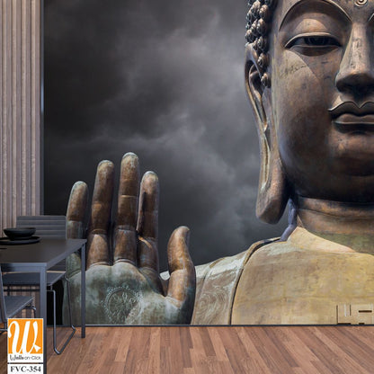 Buddha statue with a dark gray sky background [WP-FVC-354]