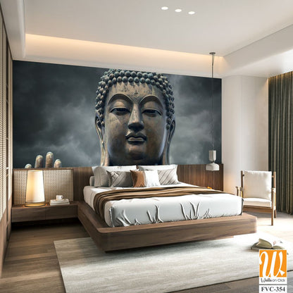 Buddha statue with a dark gray sky background [WP-FVC-354]