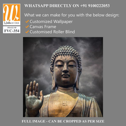 Buddha statue with a dark gray sky background [WP-FVC-354]