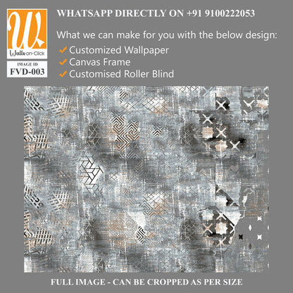 Distressed gray pattern with various geometric shapes Wallpaper [WP-FVD-003]