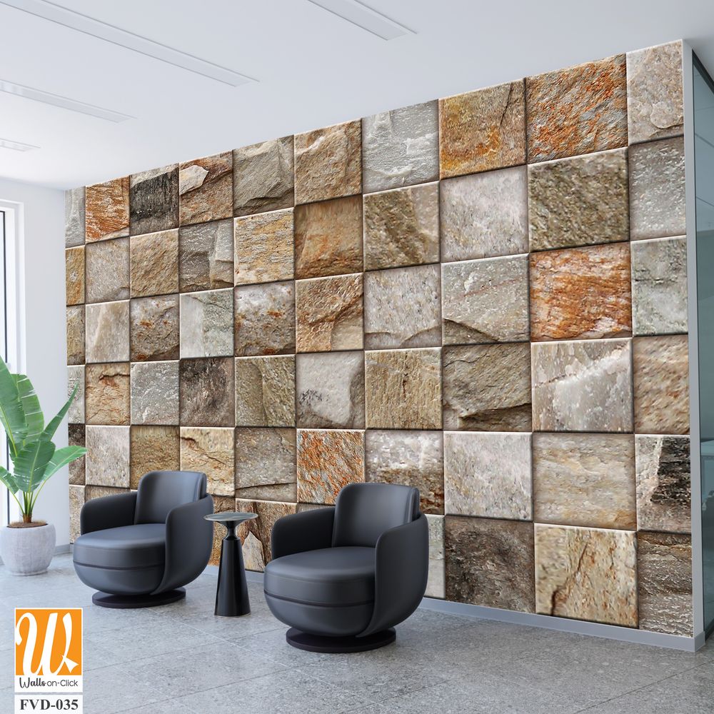 Mosaic wall tile, made of natural rock [WP-FVD-035]