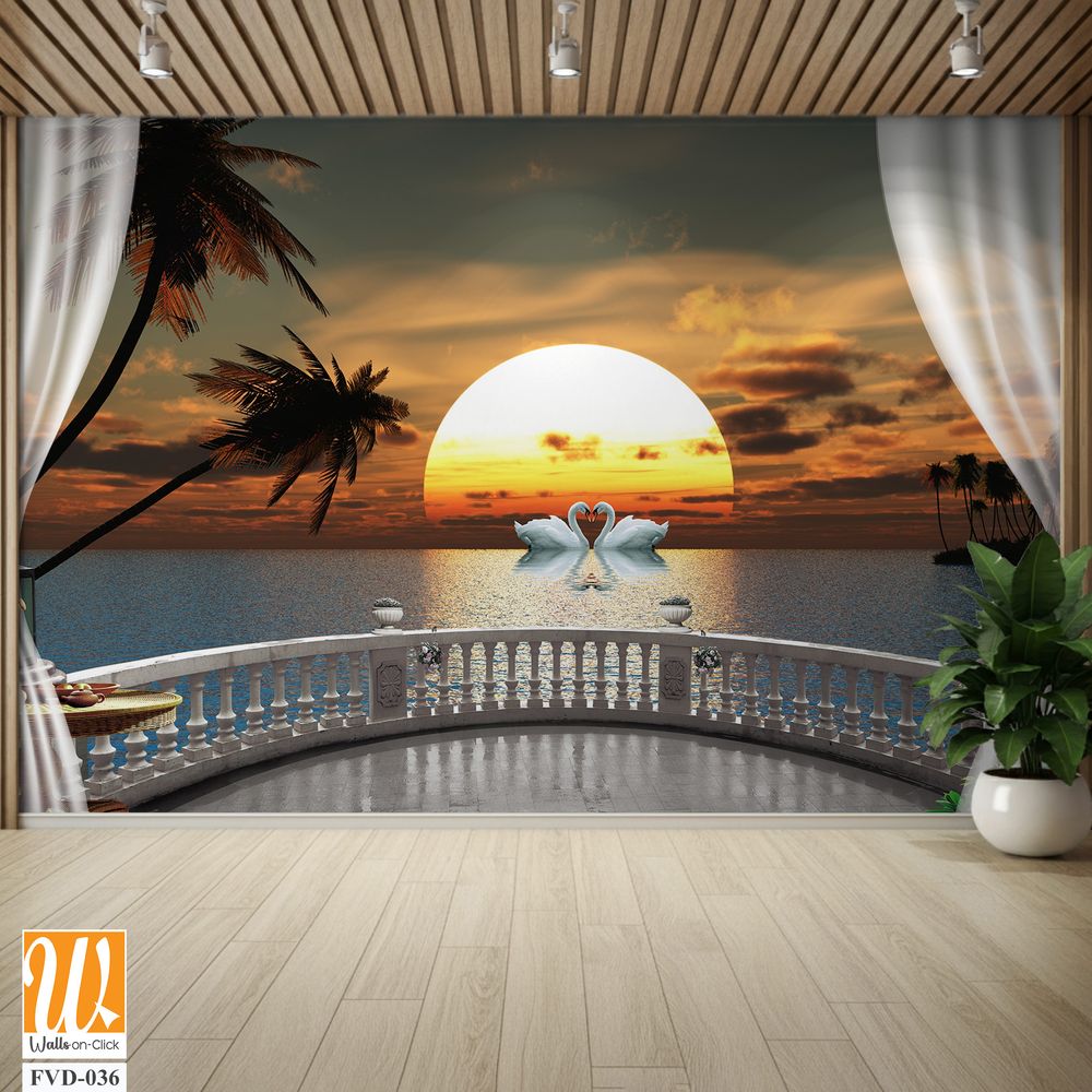 Beautiful sunset over the ocean Wallpaper [WP-FVD-036]