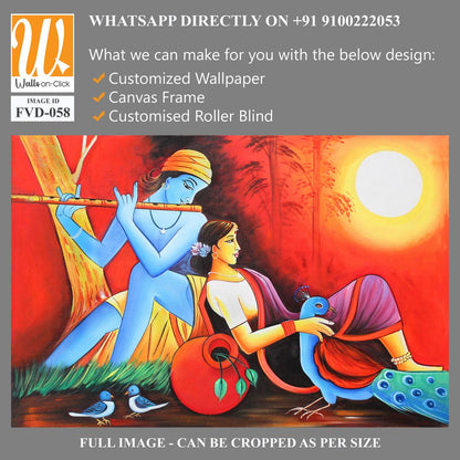 Colorful painting of Lord Krishna Wallpaper [WP-FVD-058]