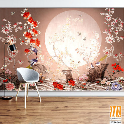 Elegant mural in the style of Chinese art Wallpaper [WP-FVD-066]