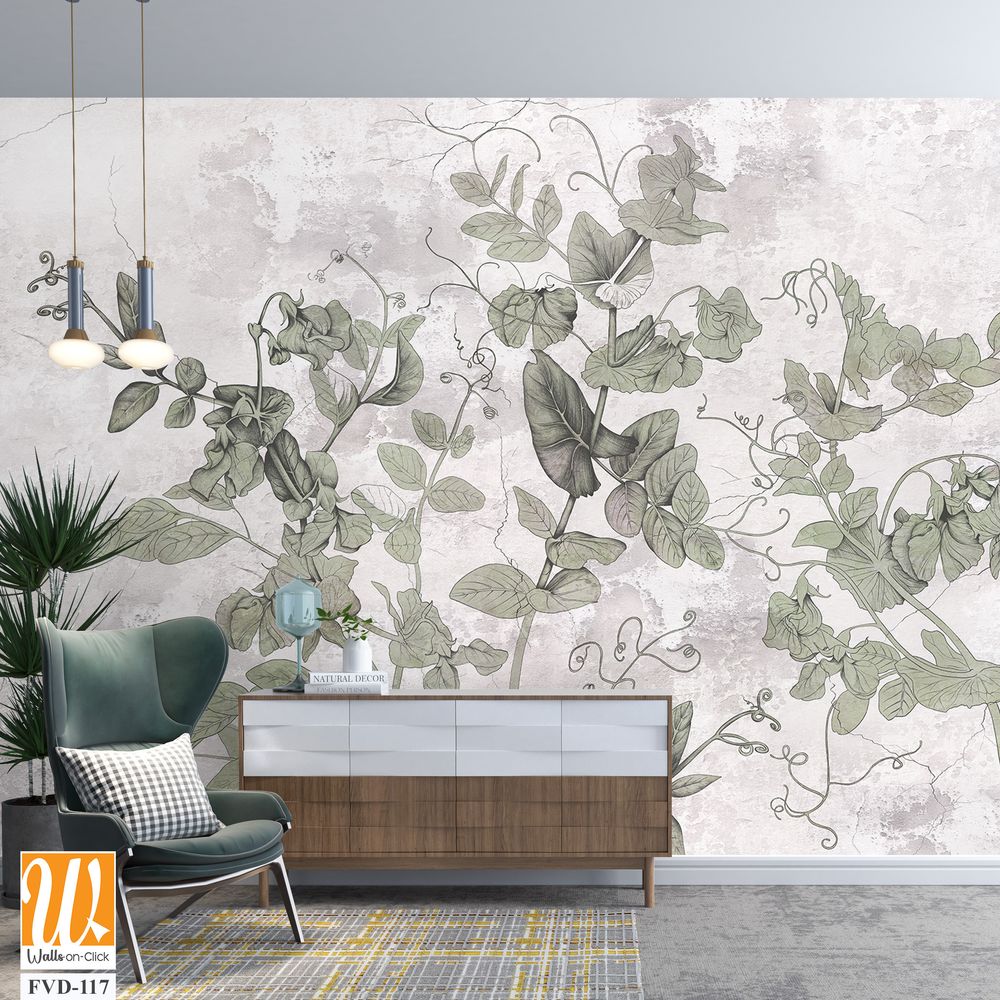 Beautiful and elegant illustration of vines with leaves [WP-FVD-117]