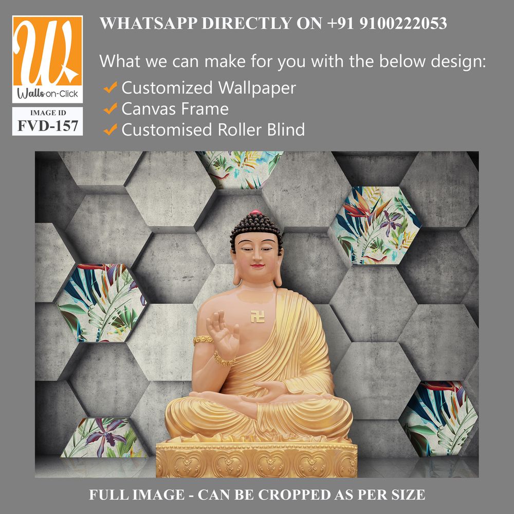 Buddha with a honeycomb background, [WP-FVD-157]