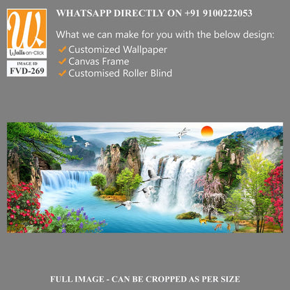 3D wallpaper, fantasy landscape with a waterfall [WP-FVD-269]