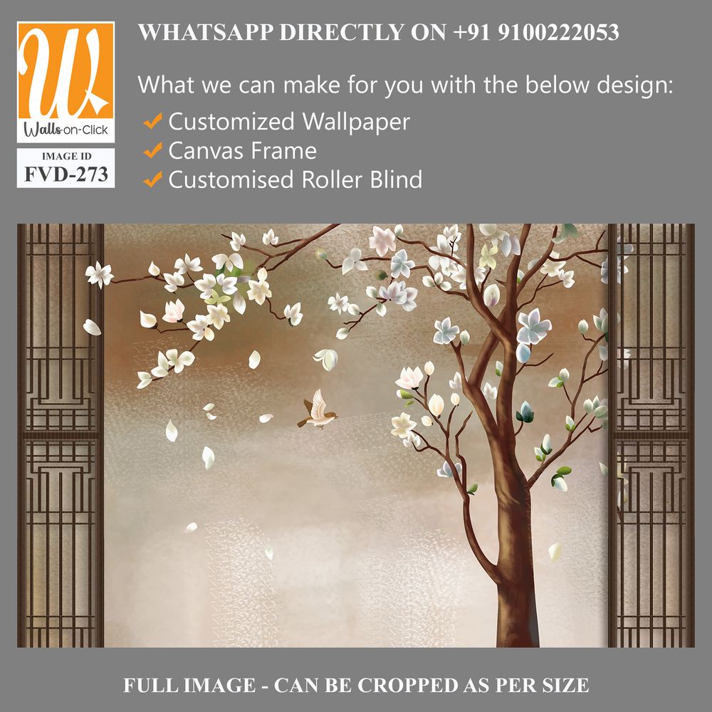 A white magnolia tree with flowers blowing in the wind [WP-FVD-273]