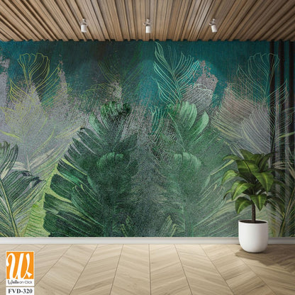 Tropical leaves in shades of green [WP-FVD-320]