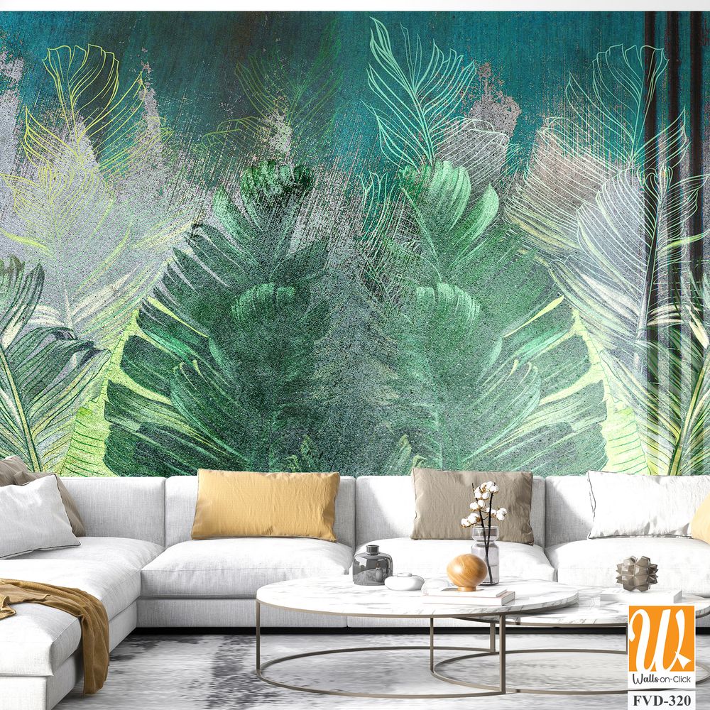 Tropical leaves in shades of green [WP-FVD-320]