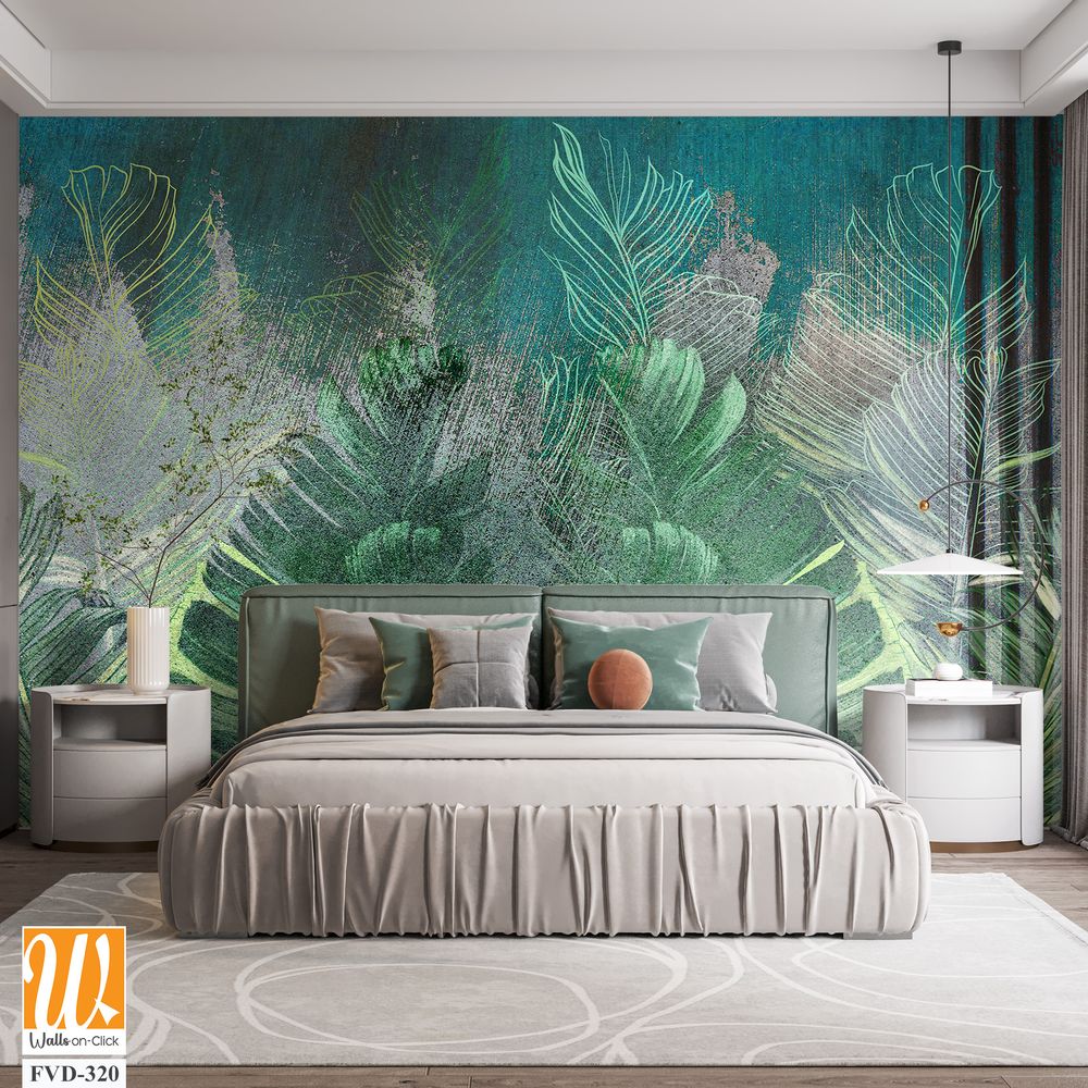 Tropical leaves in shades of green [WP-FVD-320]