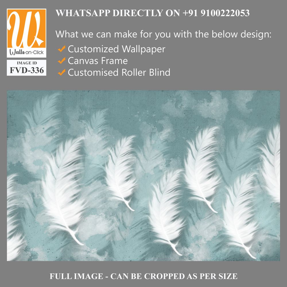 Elegant white feathers on a watercolor background Wallpaper [WP-FVD-336]