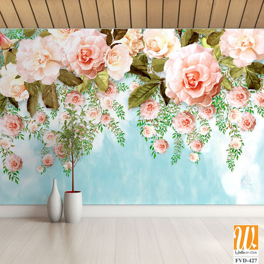 Whimsical watercolor floral backdrop [WP-FVD-427]