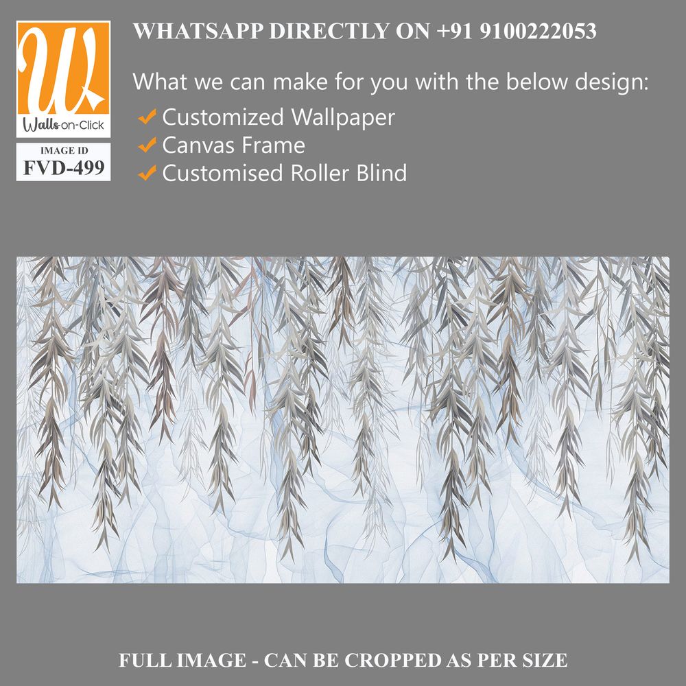 Flat wall mural with willow leaves [WP-FVD-499]