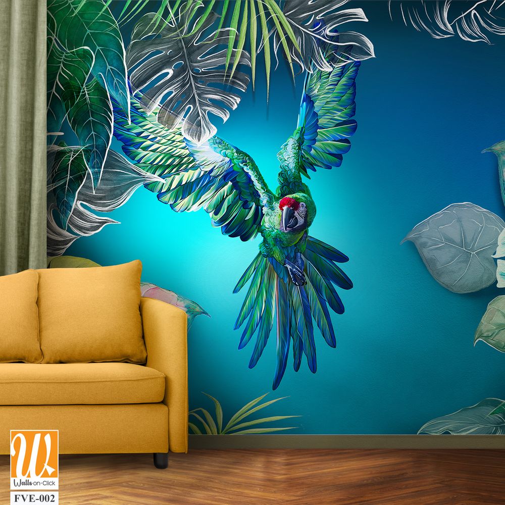 Fantasy background with a flying parrot [WP-FVE-002]