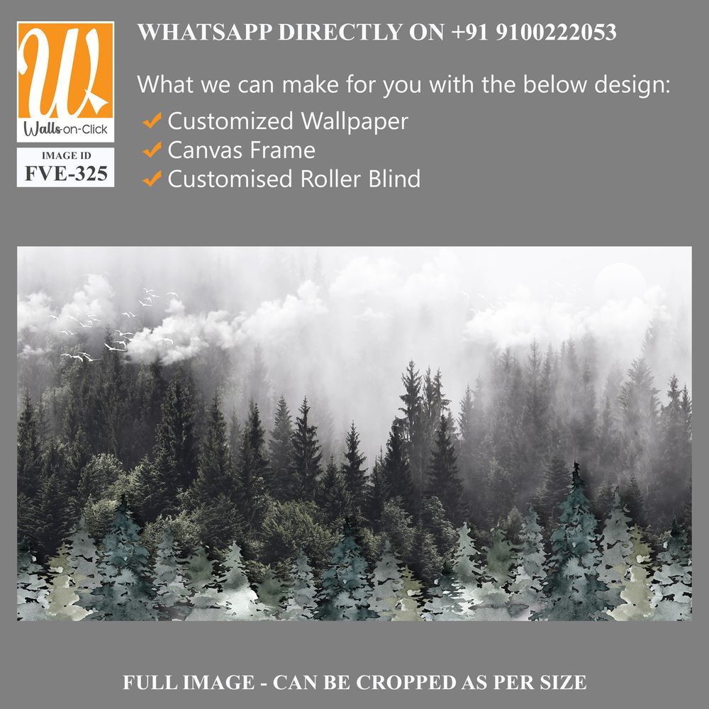 Art piece of an evergreen forest with misty cloud [WP-FVE-325]