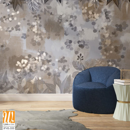 Leaves in beige and gray tones under soft lighting [WP-FVE-333]