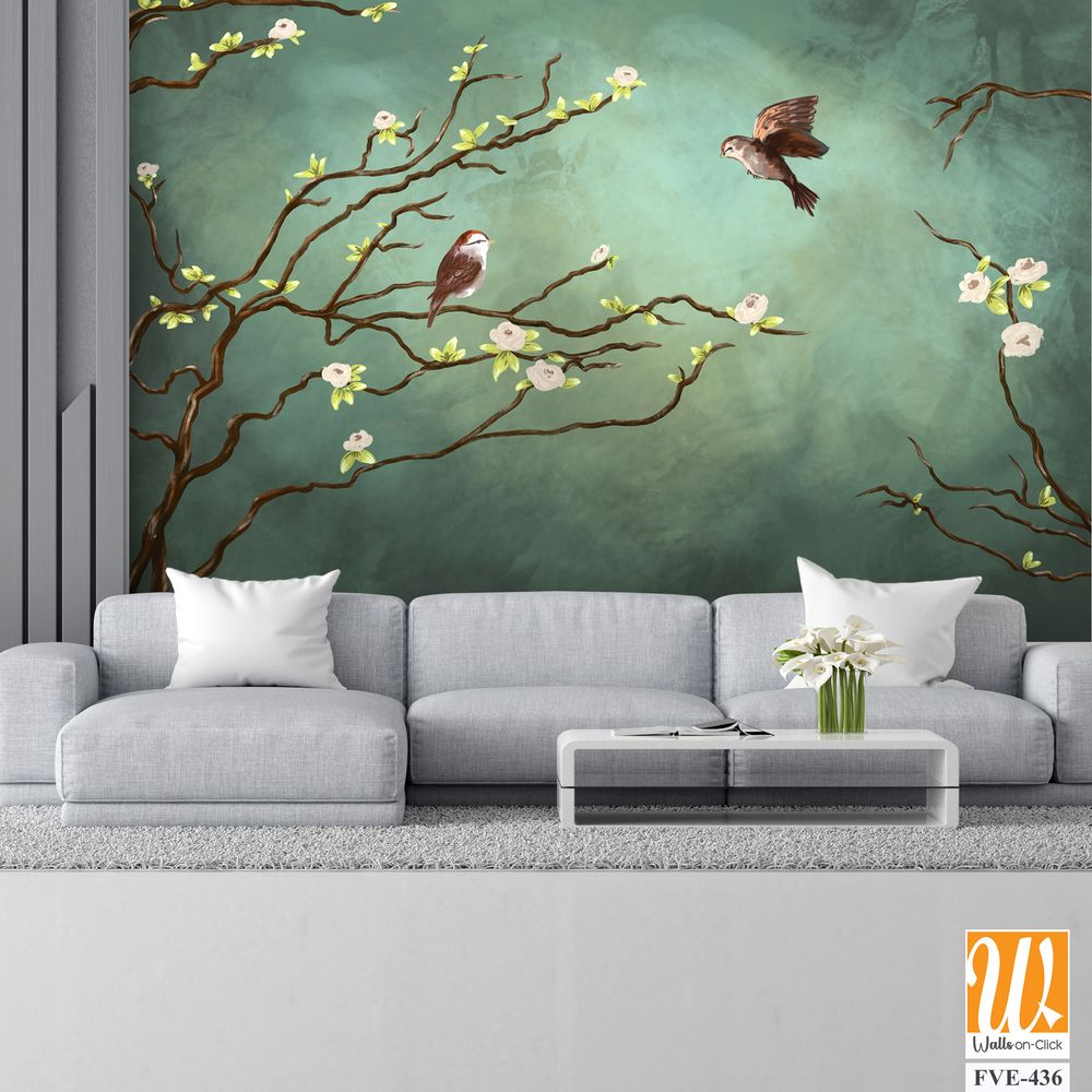 Mural painting of birds flying in the sky [WP-FVE-436]