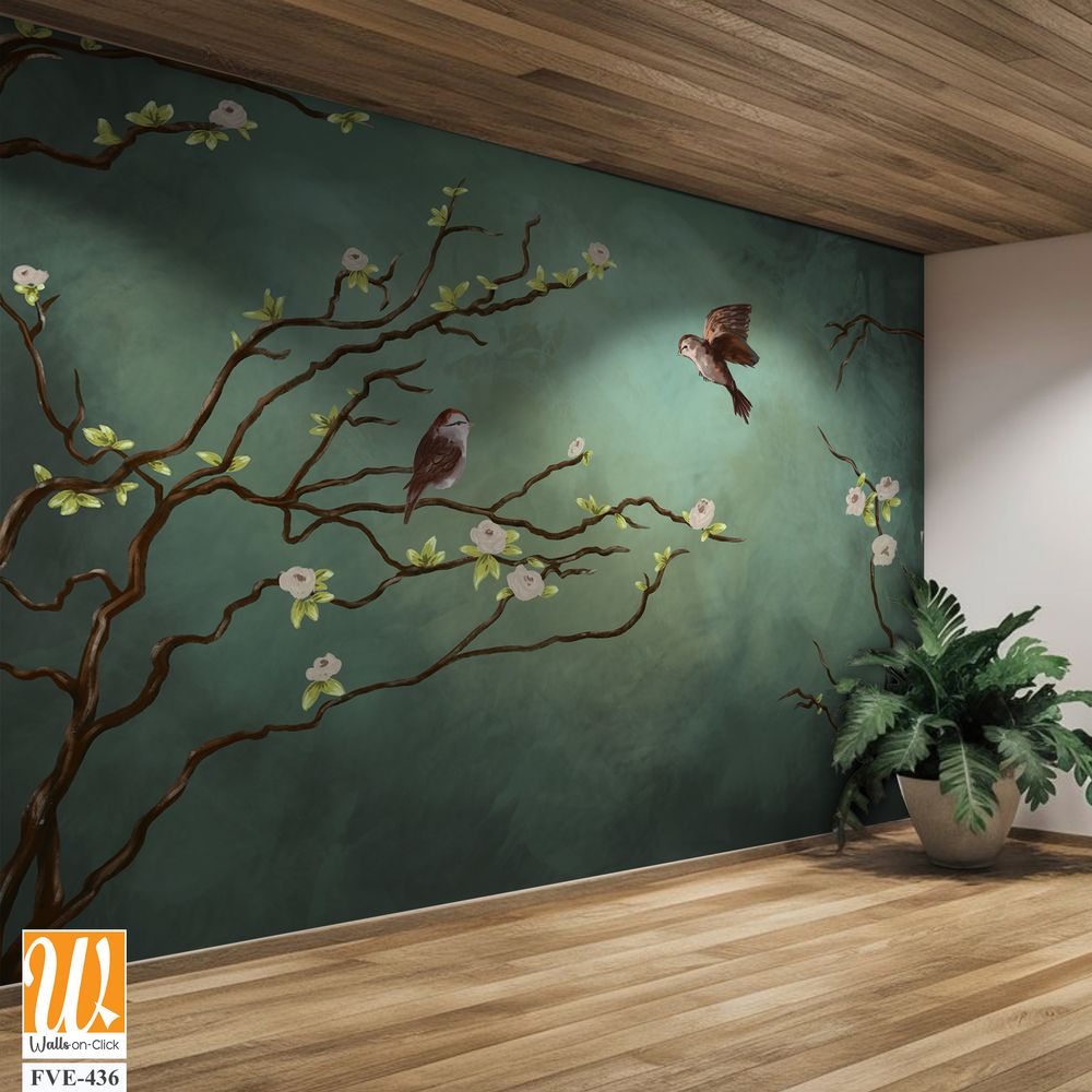 Mural painting of birds flying in the sky [WP-FVE-436]