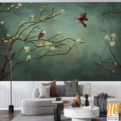 Mural painting of birds flying in the sky [WP-FVE-436]