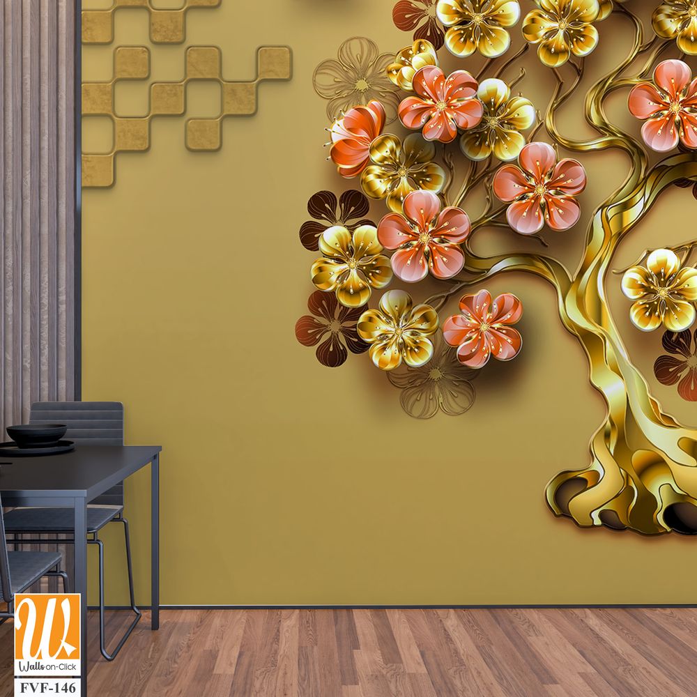 3D floral tree of life with birds [WP-FVF-146]