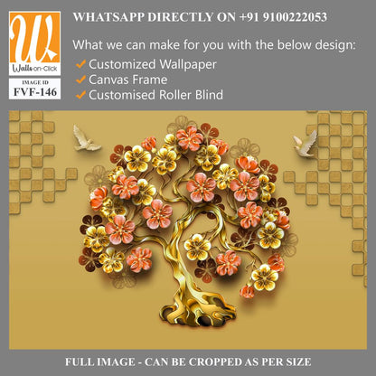 3D floral tree of life with birds [WP-FVF-146]