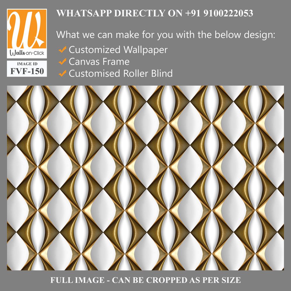 Seamless pattern of gold and white wavy tiles [WP-FVF-150]