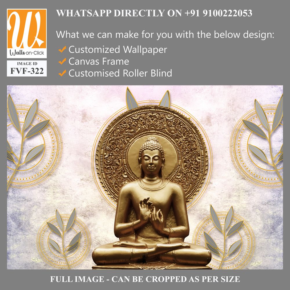 Buddha statue with a pastel background and a golden lotus [WP-FVF-322]