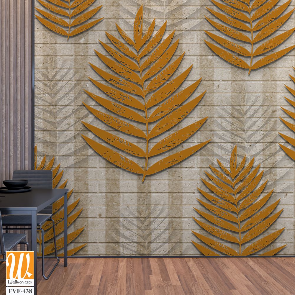 Array of textured fern leaves on textured background [WP-FVF-438]