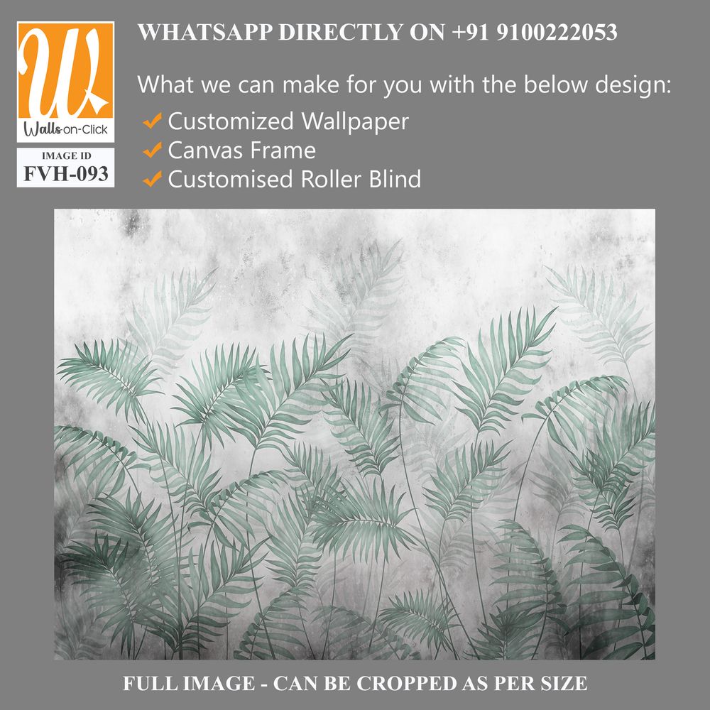 Watercolor palm leaves on a grey background [WP-FVH-093]