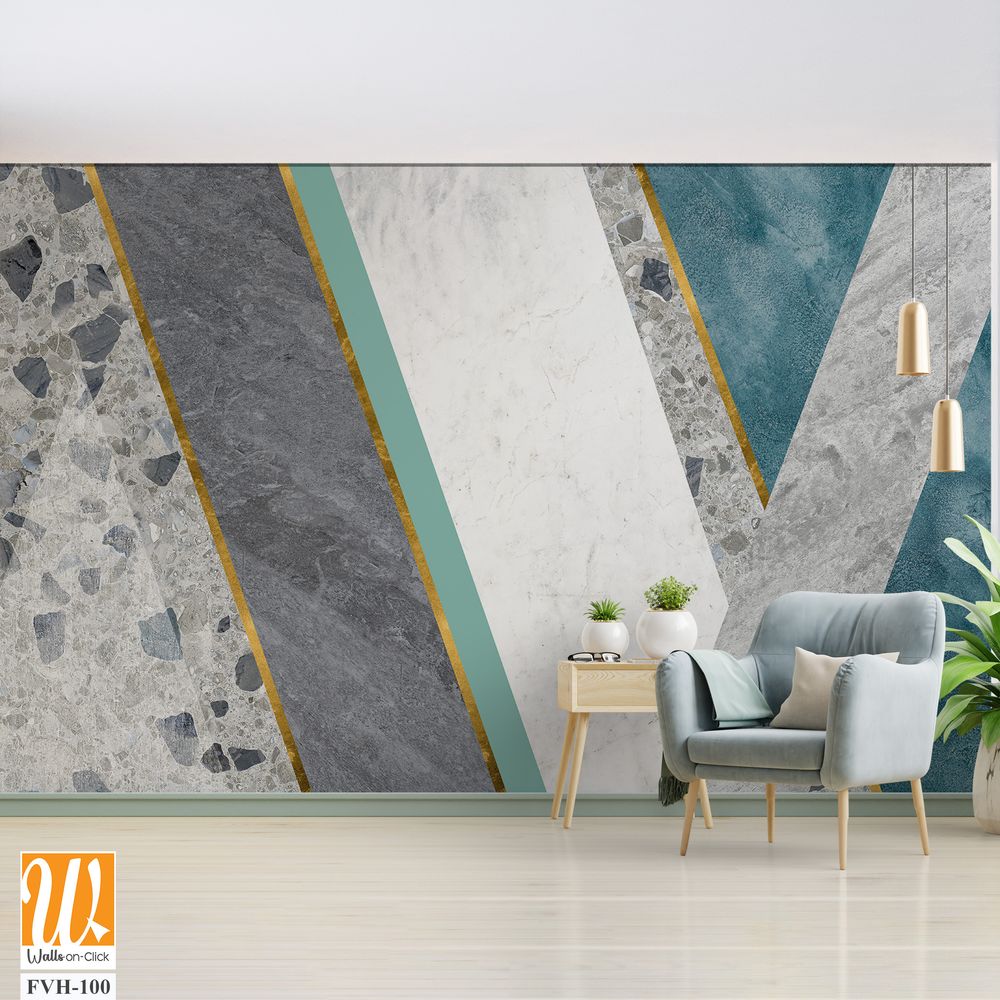 Geometry on Abstract marble terrazzo [WP-FVH-100]