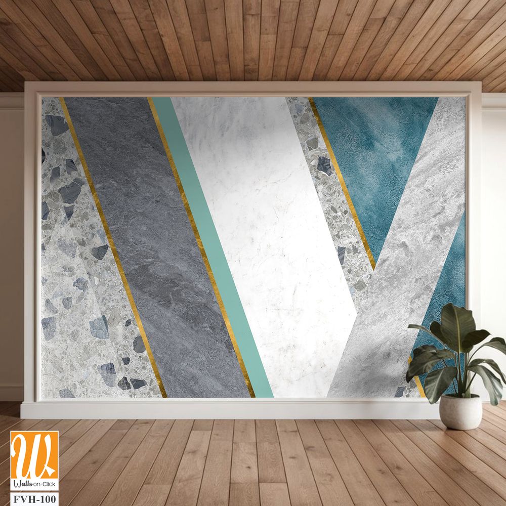 Geometry on Abstract marble terrazzo [WP-FVH-100]