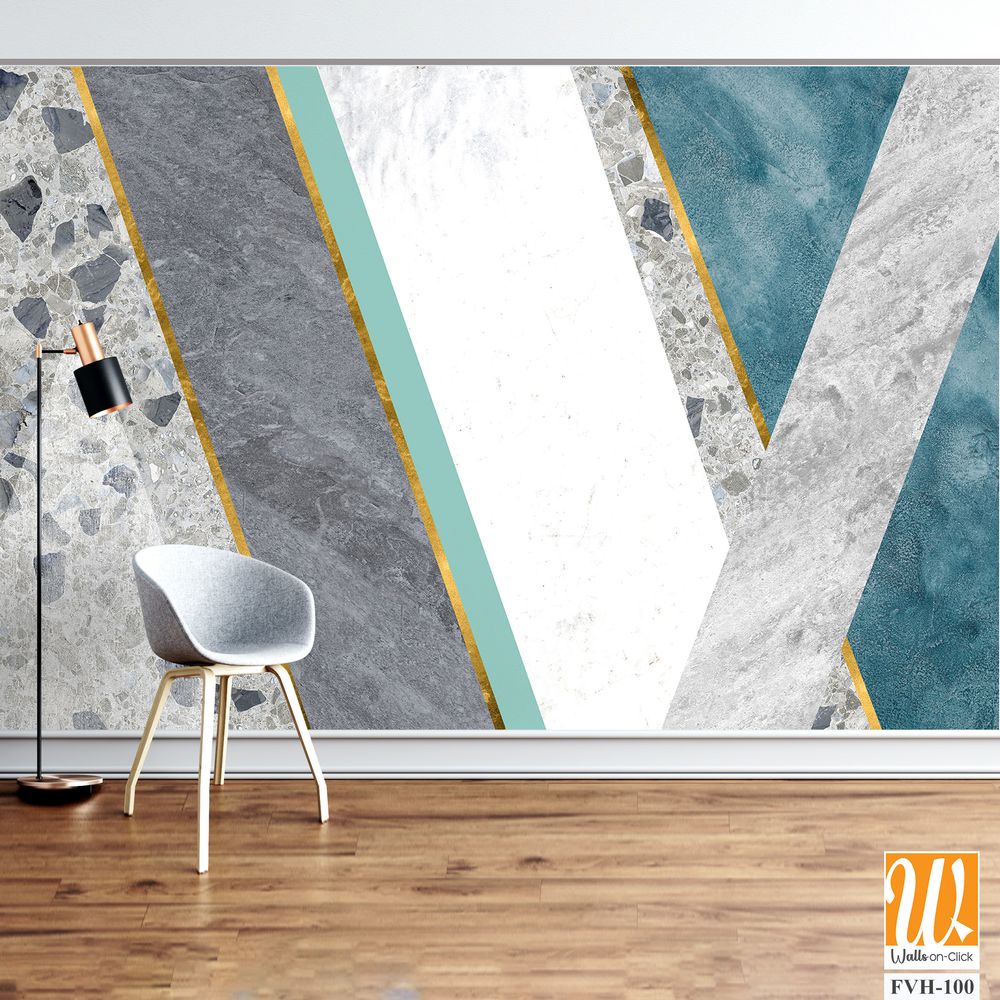 Geometry on Abstract marble terrazzo [WP-FVH-100]