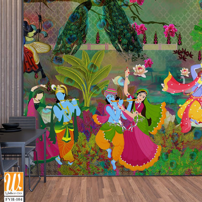 Radha Krishna dancing in Gokul garden [WP-FVH-104]