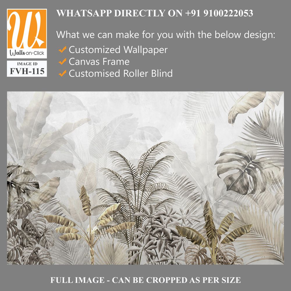 Gold Tropical Wallpaper Design - 3D illustration [WP-FVH-115]