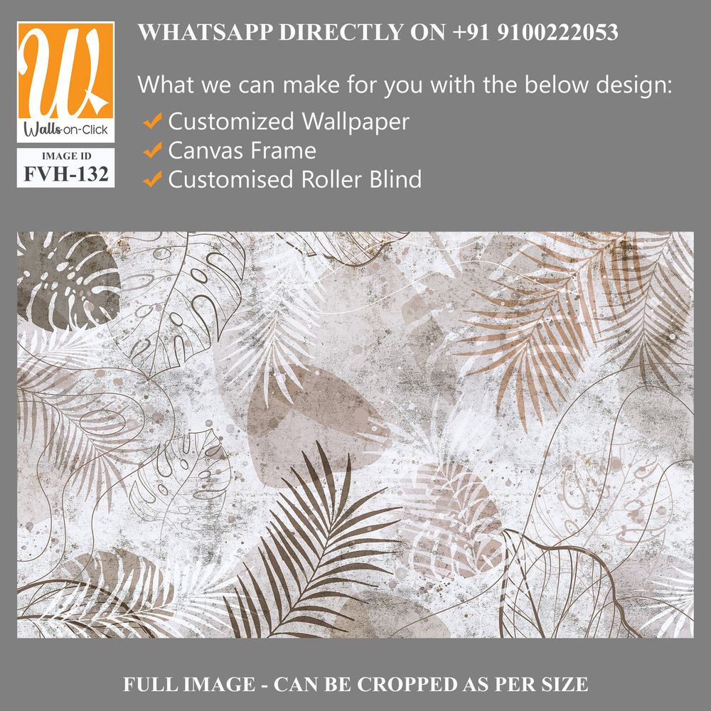 Tropical palm leaves. Mural, Wallpaper for internal printing. [WP-FVH-132]