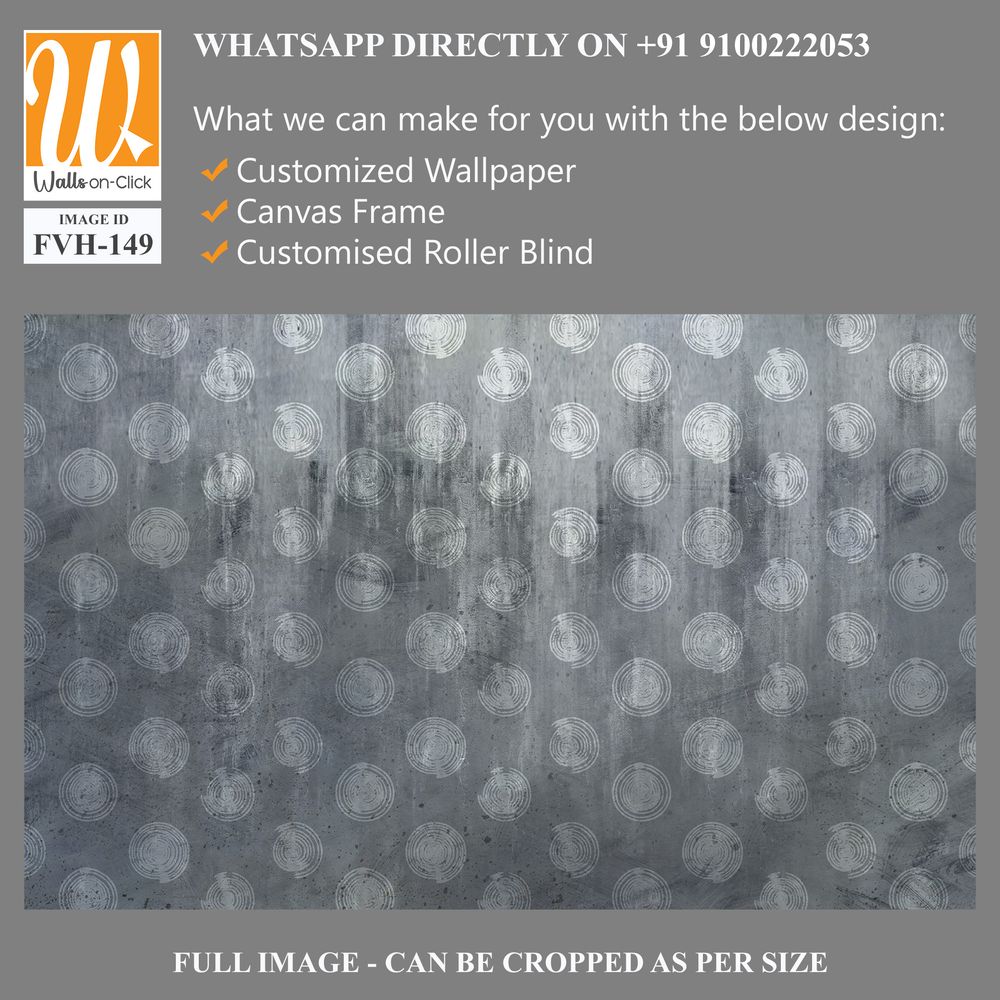 Gray dots vintage wallpaper design, retro mural art, oil texture [WP-FVH-149]