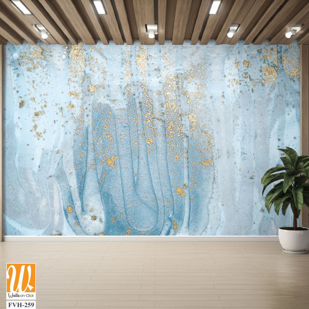 Abstract Blue and Gold Painting Texture [WP-FVH-259]