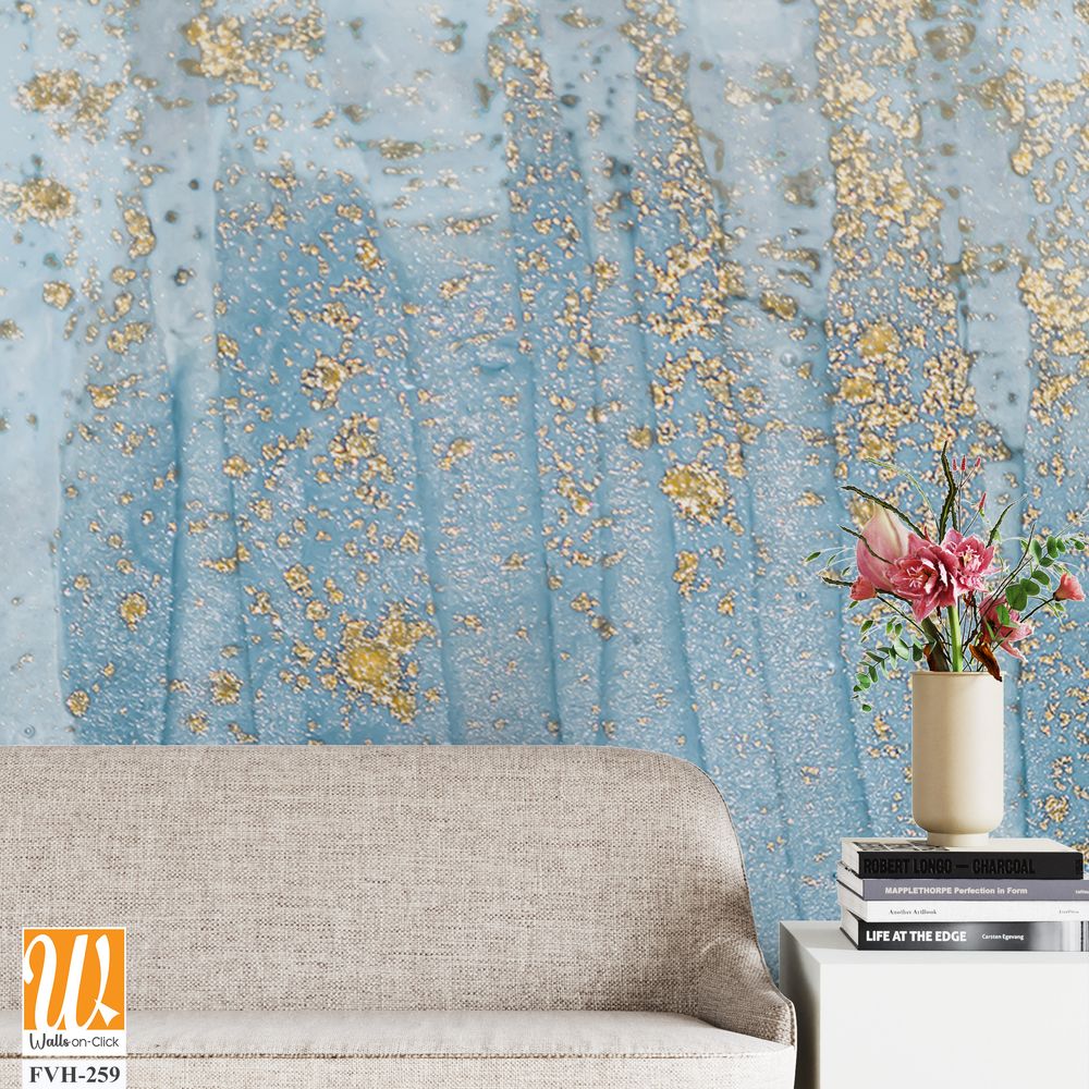 Abstract Blue and Gold Painting Texture [WP-FVH-259]