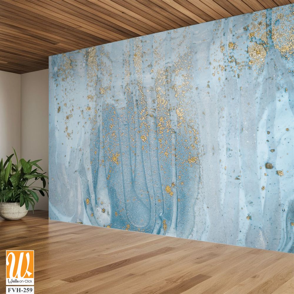 Abstract Blue and Gold Painting Texture [WP-FVH-259]